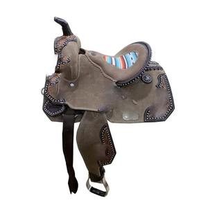 Silla de Montar Estilo Occidental con Armazón de Madera, Asiento Amplio Acolchado, Estribos Reforzados, Cuero Genuino, Personalizable - Product Image 4