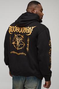 เสื้อมีฮู้ดสำหรับผู้ชายผ้าฝ้าย100% น้ำหนักมาก500gsm พิมพ์ลายสกรีนแนวสตรีทแวร์แนวสตรีทวินเทจ - Product Image 3