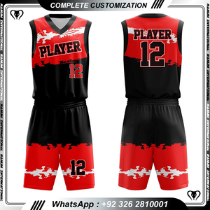 Ropa deportiva Uniforme de baloncesto de último diseño Logotipo personalizado Uniforme de baloncesto de color sólido - Product Image 4