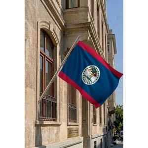 Belize Wall-Mounted Telescopic Flagpole Set with Durable Polyester Flags & Customizable Digital Printing Graphics - Product Image 2