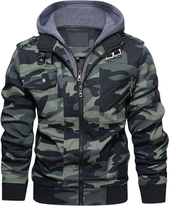 Ropa deportiva clásica retro a prueba de viento Chaqueta bomber de motocicleta personalizada de talla grande con costuras reforzadas para mayor durabilidad - Product Image 1