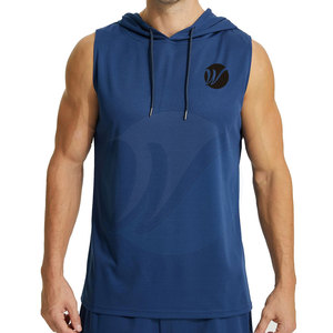 เสื้อออกกำลังกายแขนกุดมีฮู้ดผ้าฝ้ายผสม - Product Image 1