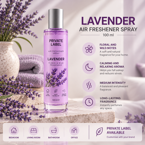 Deodorante Spray alla Lavanda 100ml con Etichetta Privata OEM |   Spray Profumato per Ambienti Istantaneo |   Spagna UE - Product Image 2