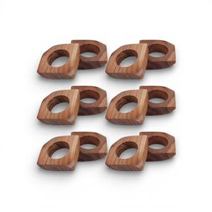 Ensemble d'anneaux de serviette en bois organique torsadé avec motif de grain sculpté pour une décoration de table artistique et luxueuse, unique - Product Image 6