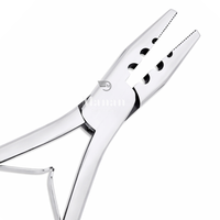 MANAN INSTRUMENTS Pince à extensions capillaires pour micro-anneaux et nano-perles, outil de sertissage professionnel, manche bleu, acier inoxydable, modèle salon