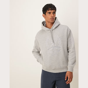 Pull gris personnalisable coupe ample pour hommes, vendeurs de vêtements en gros, sweats à capuche imprimés, commande en gros, Bangladesh, OEM/ODM - Product Image 5