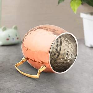 Globlets de Martini en cuivre pur martelé faits à la main avec anneau de renfort exquis et pailles en cuivre pur Ensemble de verres de 2 / 9.5 Oz - Product Image 6