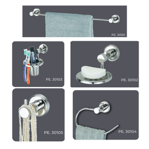 Juego de baño CP-Pearl de acero inoxidable de alta calidad de grado 304 con acabado cromado Combo 5 piezas Accesorios esenciales - Product Image 6