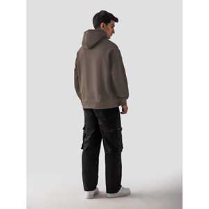 เสื้อฮู้ดสีน้ำตาลอูฐฟอกสี 100% ผ้าฝ้ายเฟรนช์เทอร์รี่ สตรีทแวร์ ซิปหน้า สำหรับฤดูหนาว พร้อมป้ายกำกับแบบกำหนดเอง ไซส์ XS - Product Image 5