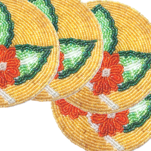 Posavasos de mesa hecho a mano con abalorios de flores intrincadas, posavasos para bebidas, posavasos para mesa, decoración de Bar para el hogar, precio bajo - Product Image 2