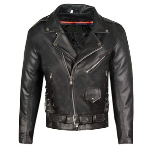 Chaqueta de cuero de vaca genuina hecha a medida Chaqueta de cuero negro de motocicleta hecha a mano a la venta por ropa de hombre - Product Image 4