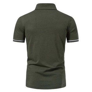 Precio de fábrica, camisetas de polo con logotipo personalizado, estilo informal de golf, camiseta de polo con cremallera de cuarto de talla grande para hombres, camisetas de polo tejidas sólidas - Product Image 6