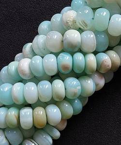 <b>Blue</b> <b>Opal</b> Smooth Rondelle Beads <b>Opal</b> Plain Beads Loose <b>Blue</b> <b>Opal</b> Gemstone Beads For Jewelry Making Custom Supplies - Product Image 5