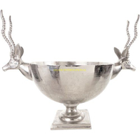 Refroidisseur de boissons en forme de baleine dorée Seau à glace Refroidisseur de boissons en métal Décoratif Champagne Vin Bière Refroidisseur pour fêtes Bars Événements