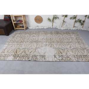 พรมขนแกะสีเบจวินเทจขนาดใหญ่5.3 x 8.8ft สไตล์คลาสสิกสำหรับทางเข้าห้องโถงทำด้วยมือกำมะหยี่ขนยาวสี่เหลี่ยมสำหรับวัยรุ่น - Product Image 3