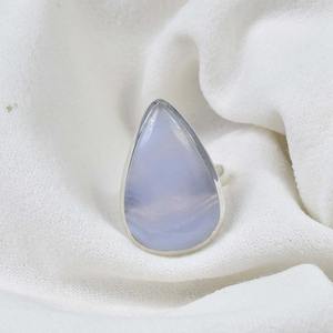 แหวนแฟชั่นอาเกตลูกไม้สีฟ้าแหวนเงิน925สำหรับผู้หญิงแหวนเงินสเตอริงลูกไม้สีฟ้าเครื่องประดับแหวนแฮนด์เมด - Product Image 4