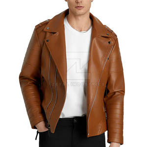 Veste en similicuir pour hommes à la mode au prix de gros Veste d'hiver en similicuir véritable de haute qualité pour hommes - Product Image 4