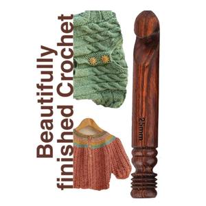 Ensemble de 15 crochets à crochet de qualité supérieure, grande taille, ergonomiques, en bois, aiguilles à tricoter de 3,5 mm à 25 mm pour fil épais, tissage à la main, artisanat - Product Image 4