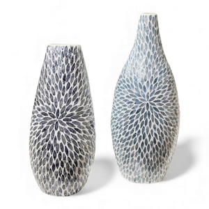 Juego de Jarrones de Nácar Negro con Elegante Incrustación de Conchas, Diseño a Juego, Regalo Decorativo de Vietnam - Product Image 1