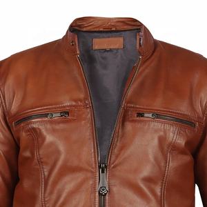 Anti-wind Breathable <b>Thin</b> Stand Collar Waterproof Eco-Friendly Leather <b>Jacket</b> for <b>Men</b> Autumn Winter Classic Design - Product Image 6