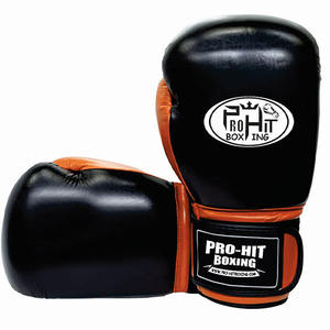 Guantes de boxeo de cuero genuino con logotipo personalizado de la mejor calidad para hombres, ropa de entrenamiento, guantes de boxeo con empuñaduras, función impermeable - Product Image 4