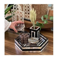 Brûleur à Bakhoor en bois de manguier brun et acrylique, parfum rose, décoration d'intérieur, certifié EPCH, Inde, Ramadan 2027