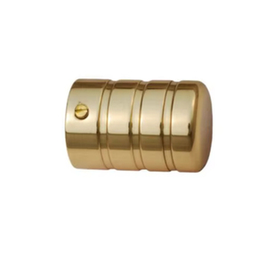 Embouts de rideau cylindriques en laiton à nervures industrielles avec installation facile pour tringle de 20 mm, finition polie, style antique, supports muraux pour mariage - Product Image 1