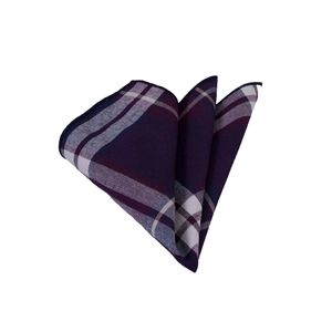 For White Plaid Checkered Viscose Collar Pocket Square for Men Adult One Size - Product Image 1