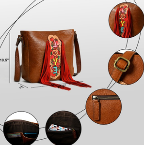 Paix de signe avec fleur et fleurs femmes sacs à bandoulière nouveauté sac à bandoulière pour femmes sac de messager avec fermeture éclair - Product Image 6