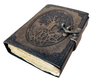 Charcoal Mushroom Vintage Antique Hand Embossed Diary <b>Personal</b> <b>Organiser</b> Tree of Life Travel Regular Leather Journal Handmade - Product Image 1