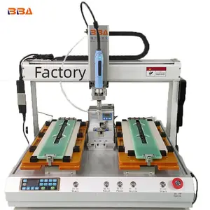 Automasi Industri Bohlam Led Auto Feed Servo Screwing Assembly Machine Mesin Pengencang Sekrup Kuat Platform Kerja Ganda