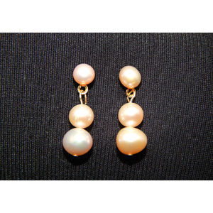 Orecchini pendenti in oro 14K e perle rosa eleganti e lussuosi gioielli di perle - Product Image 1