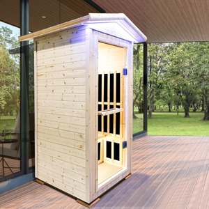1550W Single Person Spruce Far Infrared Sauna Tall Design Bluetooth 7-Heaters - Product Image 4