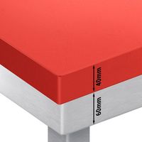 Table de travail commerciale en acier inoxydable PREMIUM - 2000x600mm - avec étagère inférieure - avec planche à découper rouge