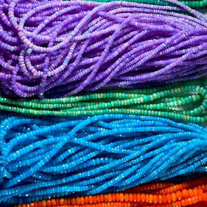 Rondelle d'opale à facettes multicolores naturelles de haute qualité 3-5mm perles de pierres précieuses pour la fabrication de bijoux - Product Image 6