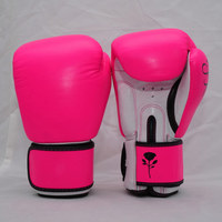 Guantes de Boxeo Rosas Ligeros para Entrenamiento y Sparring, para Hombres, Mujeres y Niños, con Impresión Personalizada