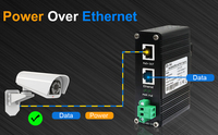 Injecteur PoE+ industriel 30W Gigabit, entrée large plage de tension 12-48V DC pour caméra IP et point d'accès sans fil