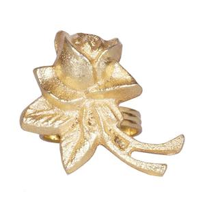 Anneaux de serviette en métal argenté fabriqués à la main Table à manger fleur décorative Design floral stocké pour les occasions de fête - Product Image 6