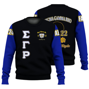 เสื้อสเวตเชิ้ตคอกลม Sigma Gamma Rho Sorority ปี 1922 สีน้ำเงินทอง เสื้อผ้ากรีก ผ้าฟลีซพรีเมียม เสื้อกันหนาวแฟชั่นสำหรับผู้หญิง - Product Image 3