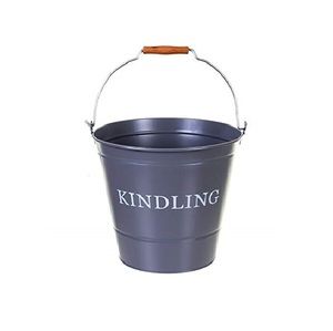 Cubo de carbón de metal negro de alta calidad en tamaño mediano con mango dorado Perfecto para uso en chimenea y soluciones de almacenamiento elegantes - Product Image 2