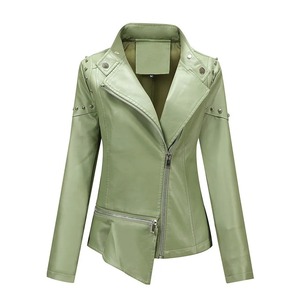 Veste en cuir femmes 2025 veste de base manteau femme hiver moto veste en cuir PU fermeture éclair s vêtements d'extérieur - Product Image 1