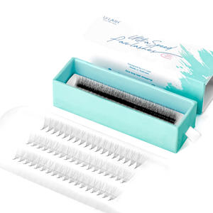 Trays de cils en vison ultra-noirs mats pré-faits, base pointue et moelleuse, cils en éventail à longue tige, vente en gros, super doux - Product Image 4