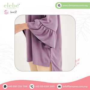 Meilleur bureau et vêtements décontractés d'été vêtements décontractés taille libre manches bouffantes Blouse violette broderie Blouse à vendre - Product Image 4