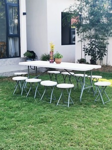 Table pliante en HDPE de 180 cm, rectangulaire, pour mariage, banquet, événements, pique-nique, <span class=keywords><strong>location</strong></span>, table pliante en plastique de 6 pieds - Product Image 6