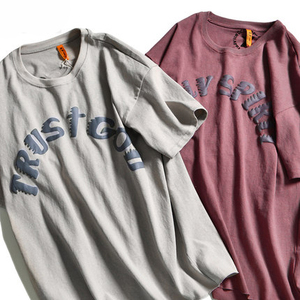 Camiseta de gran tamaño de algodón 100% Jersey de verano informal de secado rápido con nuevo patrón sólido gráfico Impresión personalizada simple transpirable - Product Image 6