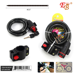 Lucchetto a catena per bicicletta, confezione da 24, cavo in acciaio/metallo da 46 pollici con chiave - Product Image 1