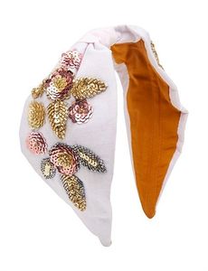 Banda para el cabello bordada con cuentas hecha a mano de lujo para mujer, diseño bonito de miel, opciones personalizables, boda, Navidad - Product Image 5