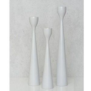 Bougeoir en métal enduit de poudre blanche, design fait à la main, vaisselle décorative, bougeoir de restaurant - Product Image 1