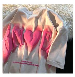 Camiseta de gran tamaño con estampado de hojaldre para hombre, ropa de calle de algodón personalizada OEM, camiseta con diseño 3D, proveedor de fábrica - Product Image 6