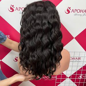 Perruque avec soyeux vietnamien Raw Remy Hair Top Style Double Poids Lace Front DHL Vendeur Ondulé Couleur - Product Image 3